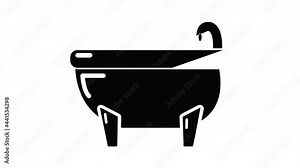 Bathtub icon animation simple best object on white