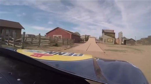 Throwing it back to when Bryce Menzies flew 379.4 feet over our western town- setting a world record and making history with Red Bull. 🏁🙌 #tbt #worldrecord #redbull #santafe | Bonanza Creek Ranch