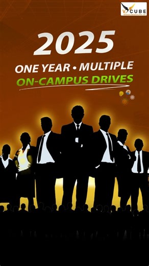 🏆🌟"2025: 𝑶𝒏𝒆 𝒀𝒆𝒂𝒓. 𝑴𝒂𝒏𝒚 𝑪𝒂𝒎𝒑𝒖𝒔𝒆𝒔. 𝑪𝒐𝒖𝒏𝒕𝒍𝒆𝒔𝒔 𝑪𝒂𝒓𝒆𝒆𝒓𝒔 @𝑽𝒄𝒖𝒃𝒆"🏆🌟 🎉🌟 VCube Software Solutions presents 2025 One Year Multiple ON-Campus Drives, creating continuous job opportunities for students with 100% Placement Assistance and expert career support throughout the year. 🚀 🎓 Multiple ON-Campus Drives – 2025 🏢 Top IT Companies Participation 🔄 One Year, Multiple Hiring Opportunities 💼 100% Placement Assistance Your journey to becoming a professional 