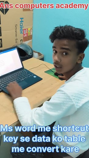 Ms word me data ko table me convert kare #msword #shortcutkeys #tabale