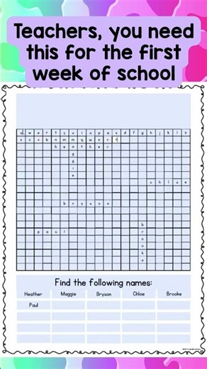 Editable Name Word Search for Back-to-School 🍎