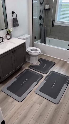 3-Piece Quick-Dry Anti-Slip Bath Mat Set for Home