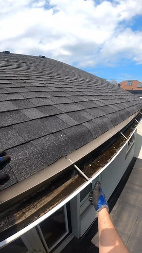 Fall leaf build up breaks gutters.. | Shine Windows