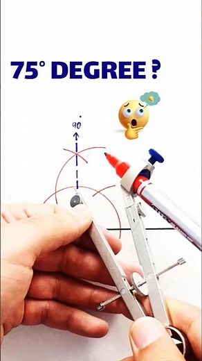Draw a perfect 75° angle easily with a compass! #Geometry #MathShorts #Compass #EasyMath #maths