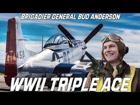 The 100 Years Old WWII Triple Ace Fighter Pilot Bud Anderson | Promoted To Brigadier General | P51d