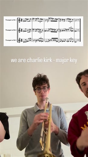 Kobi Wright on Instagram: "We are Charlie Kirk - In a major key Huge thanks to my roommates Hank and Sean for throwing this together with me so quickly. (We put this all together very impromptu in approx 15 mins, including the composing part)"