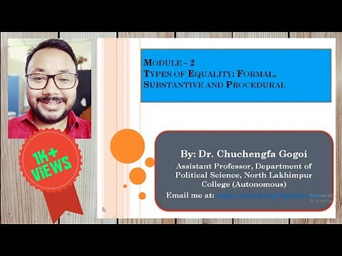 Formal Equality, Substantive Equality, Procedural Equality