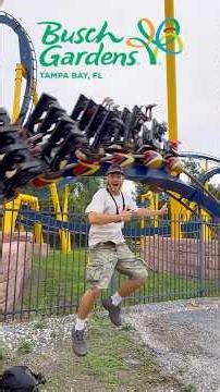 Crazy Inverted roller coaster with the most inversions ! Busch gardens pov #themepark #shorts