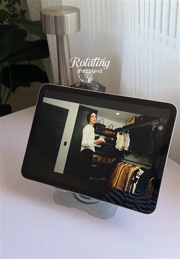 Pov: you finally got a rotating ipad stand Smooth rotation, sturdy base, and total flexibility. Your desk setup just leveled up! #ipadstand #ipad #ipadaccessories #tabletstand #ipadholder