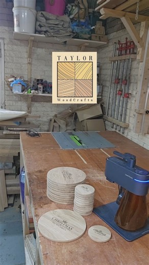 Bob Taylor on Instagram: "ADVERT - And another project finished. This one just in the for Christmas 🎄🎉🌟 This 12 piece place matt and coaster set was a commissioned order including the family name. Made from oak, and finished with a laser engraving. If you've been following my posting, you will have seen the process from rough timber to the finished product and including some CNC magic for making those perfect circles every time. 🪵🔥⚙️🧵🎁 #Woodworking #LaserEngraving #CNCWoodworking #Handmad