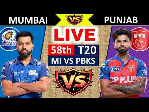 🔴Mumbai vs Punjab, Match-58, IPL 2026 | MI vs PBKS | Live Cricket Match Today | #ipl #live
