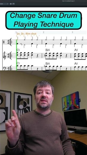 Change snare drum techniques in Dorico Pro