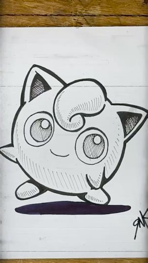 How to draw Pokémon’s Igglybuff smile 5 #pokemon #pokemoncards #sketch #drawing #inkart