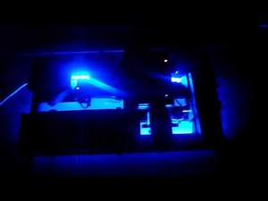 Pedalboard with blue LEDs