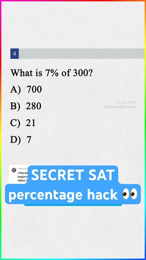 The secret SAT hack to percents..