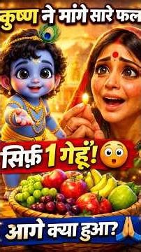 बाल कृष्ण ने मांगे सारे फल… बदले में दिया सिर्फ 1 गेहूं! आगे क्या हुआ? 😭🙏 #indreshupadhyayji