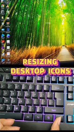 Resize Desktop Icons shortcut #windowstips #computershortcuts #technical #gaming #trending