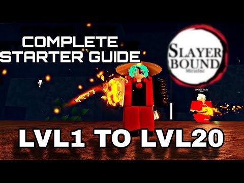 SLAYERBOUND STARTER GUIDE LVL1 TO LVL20/ BREATH TRAINERS LOCATION AND MORE!/ NEW DEMON SLAYER GAME 