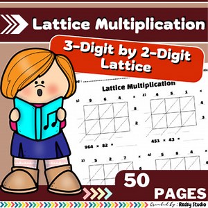 Lattice Multiplication 3 Digit by 2 Digit Worksheets - 50 Pages