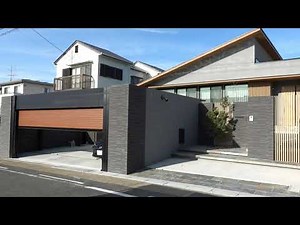 平屋の住友林業の建物(和モダン)の文化ｼｬｯﾀｰ2 5台用電動木目ｼｬｯﾀｰ御前様ﾌﾞﾗﾝﾁｰｸ・H2400・W6300ﾊｲｽﾋﾟｰﾄﾞ 昼＆夜ﾊﾞｰｼﾞｮﾝです。