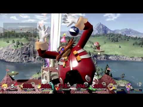 Modded SSBU - Peach vs Bowser vs bowser jr vs eggman vs ursula vs piranha plant + wario bros loses