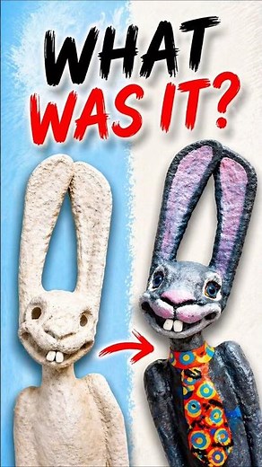 Paper mache bunny tutorial (easy DIY decor) ♥️#papermache #diycraft #handmade #homedecor #shorts