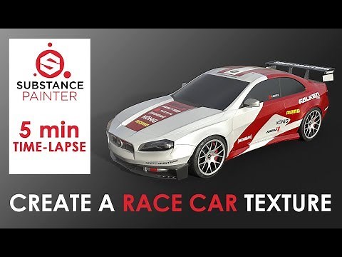 Creating a Race Car Texture with Substance Painter (Time-lapse)