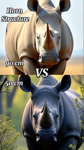 "White Rhino vs Black Rhino: Who Rules the Savannah? 🦏🔥"