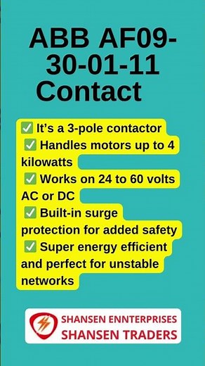 ABB AF09 30 01 11 Contactor #abb #controlpanel #shansenenterprises