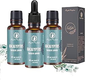 Eucalyptus Oil (3PACK of 1oz) with Dropper| 100% Pure Natural Oil with European Droppers for Diffuser,Humidifier,Aromatherapy|American Dropper for Skin,Hair,Scalp, Massage,Sinus,Cold,DIY