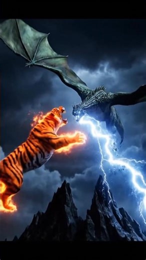 🔥 Title: “Battle of the Eternal Beasts: Dragon vs Tiger”