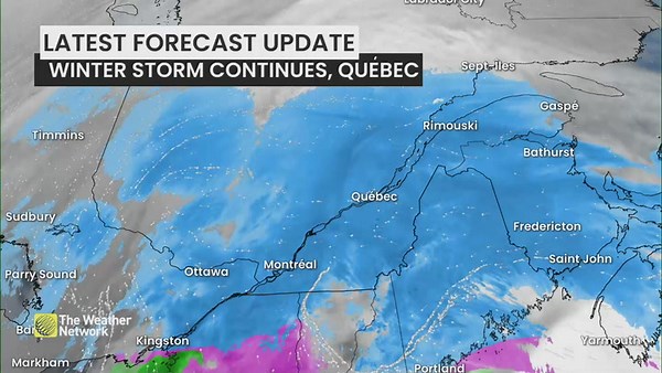 Heavy snowfall continues to batter Quebec through Thursday