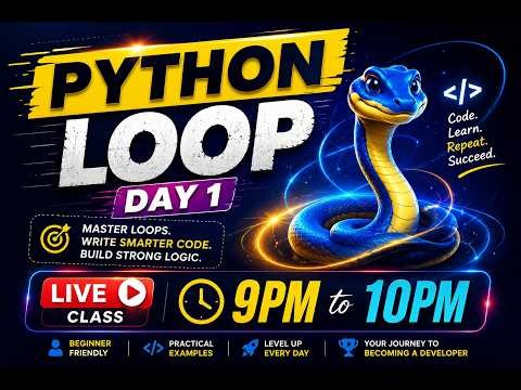 🔥 Python Loops LIVE | Weekend Programming Class | Master for, while & Nested Loops
