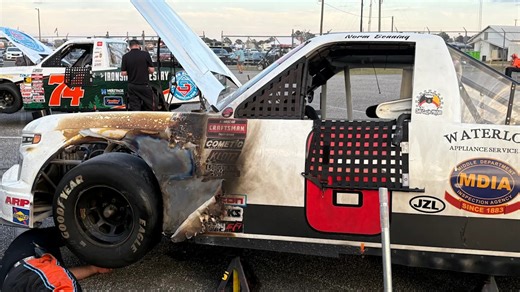 Norm Benning escapes fiery incident at Talladega and looks forward to next race