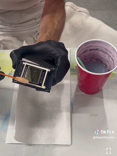 If your have binding issues or lines showing up on prints it might not be hanging dry ink it could be minuscule dry drips on actual printer head. Not a clog but causes lines on print. Something to try is Cleaning your actual printerhead itself. YOU CAN DO THIS WHILE PRINTERHEAD IS ON PRINTER. Im just giving you a clear visual on wher to focus on when cleaning it. Slow and steady wins this race. Be very careful if you attempt this yourself. #dtftransfers #dtfsupplierontario #dtfsupplier #dtfprint