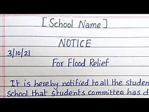 Write a notice for Flood Relief Fund | Help for flood victims | Notice Writing@letswriteinenglish