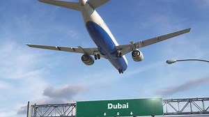 Airplane Landing Dubai
