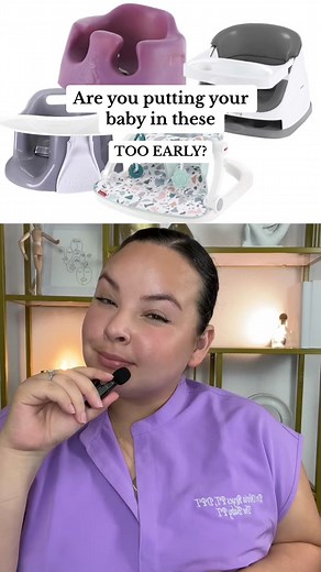 When can your baby sit and use a floor seat? When they can sit well on your lap! What age was that for you? #babyseat #momsoftiktok #newmomsoftiktok