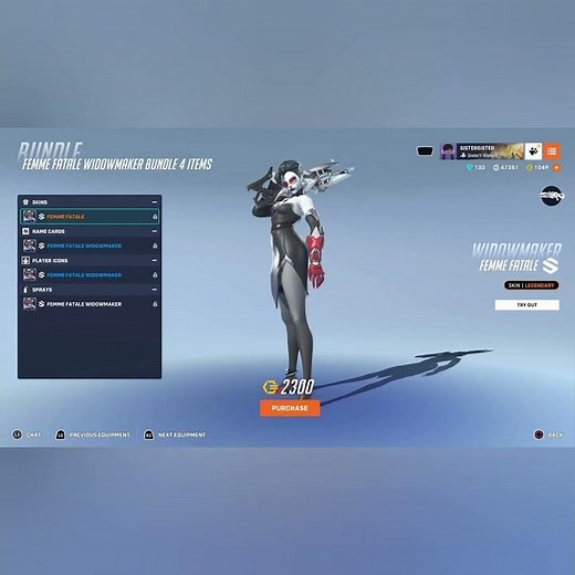 Overwatch: Femme Fatale Widowmaker Skin✨️