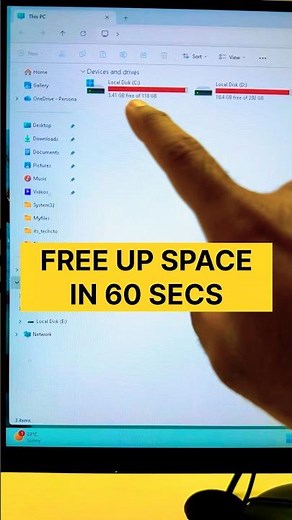 How to Clean Up C Drive Space on Windows PC! #pctipsandtricks #windows11 #shorts
