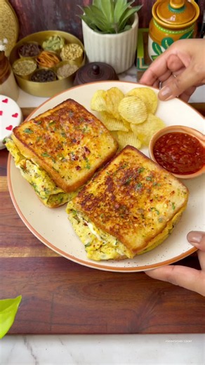 Cheesy Egg Sandwich — crispy cheesy egg sandwich recipe