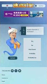 trying to make akinator guess @ash_ryuu0308