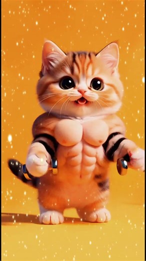 Funny Muscular Kitten #catvideos #funny #kitten