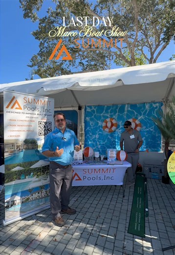 Day 3 & our final day!! 🤩☀️ last chance to win some prizes, come say hi!! #summitpoolsinc #summitpoolsnaples #naplesfl #marcoboatshow #poolcontractor