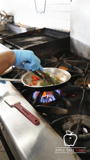 Stop by the Apple Tree Grill and try the Tuscan Shrimp Pasta from our seasonal fresh sheet! It's Tail-on shrimp, sautéed spinach, cherry tomatoes, and house cream sauce, served with grilled crostini. For reservations, call 509.966.5877. | Apple Tree Resort