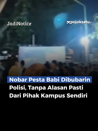 Kegiatan nonton bareng atau nobar film dokumenter Pesta Babi di kampus Universitas Mataram (Unram), Nusa Tenggara Barat, diduga dibubarkan sebelum pemutaran dimulai pada Kamis malam, 7 Mei 2026. Film dokumenter tersebut diketahui mengangkat isu deforestasi hingga dugaan perampasan tanah adat di Papua. Namun, pihak rektorat disebut menilai film tersebut tidak layak untuk ditonton di lingkungan kampus. Berdasarkan informasi yang beredar, pembubaran terjadi sekitar pukul 18.55 WITA saat Wakil Rekto