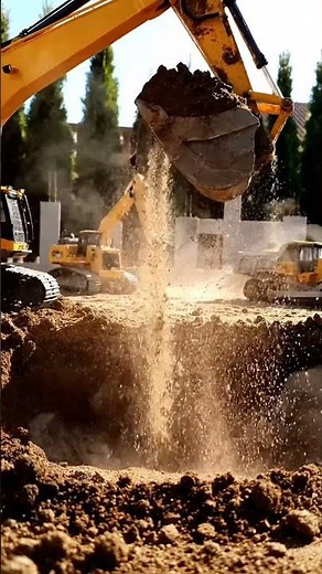 Powerful Excavator Digging Action! 🚧 Heavy Equipment at Work