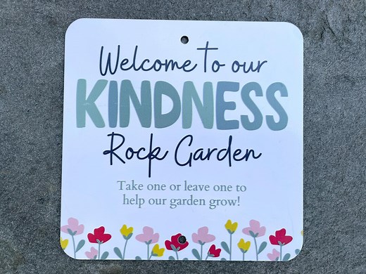 Kindness Rock Garden Sign: Floral Aluminum Outdoor Decor (6x6 Inch) - Etsy