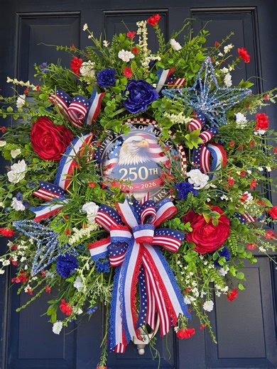 Bald Eagle Wreath, Bald Eagle Decor, America's 250th Birthday Celebration, America's 250th, Patriotic Wreath, USA Wreath, 4th of July Wreath - Etsy