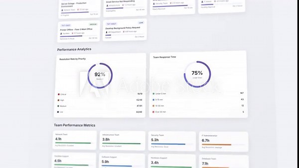 Detailed helpdesk ticket dashboard template: comprehensive priority tracking with close-up resolution monitoring display